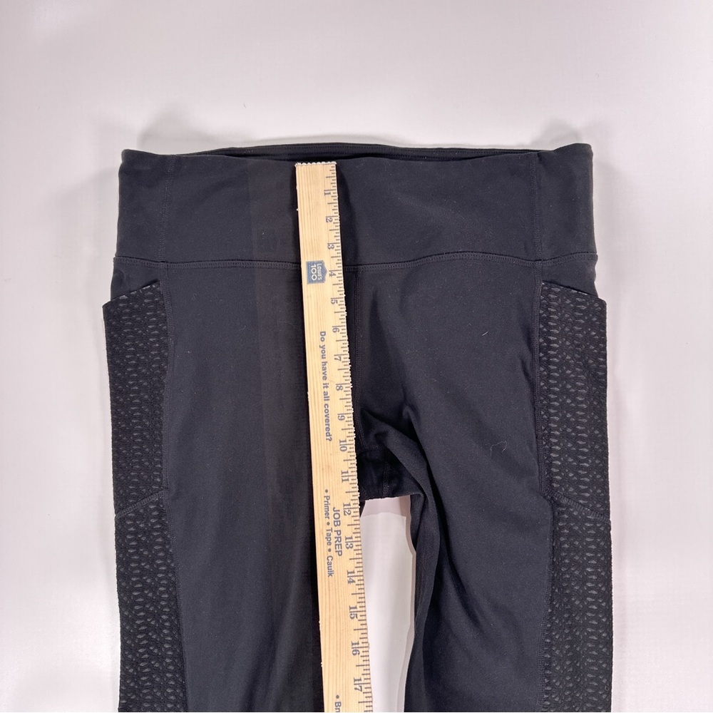 Athleta Women’s Meshblock Cropped Pocket Leggings Black Mesh Panel Workout XL - Picture 14 of 15